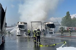 Plusieurs camions en feu à Domdidier