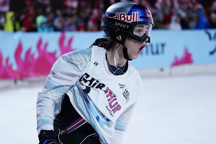 Mathilde Gremaud a glané sa huitième médaille aux X-Games. © KEYSTONE/YANIK BUERKLI