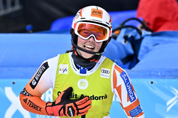 Petra Vlhova a cueilli samedi son deuxième succès de la saison en s'adjugeant le slalom de Soldeu © KEYSTONE/JEAN-CHRISTOPHE BOTT
